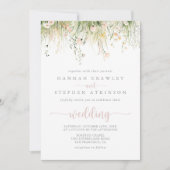 Greenery Boho Wildflower voor- en achterzijde brui Kaart (Voorkant)