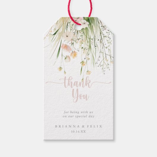 Greenery Boho Wildflower Wedding Bedankt Cadeaulabel (Voorkant)