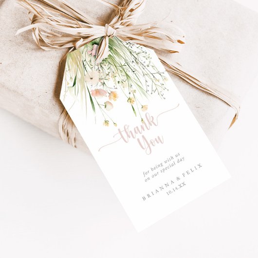 Greenery Boho Wildflower Wedding Bedankt Cadeaulabel