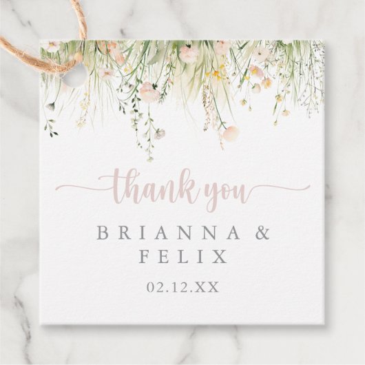 Greenery Boho Wildflower Wedding Favoriete Labels (Voorkant)