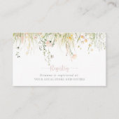 Greenery Boho Wildflower Wedding Gift Registry Informatiekaartje (Voorkant)