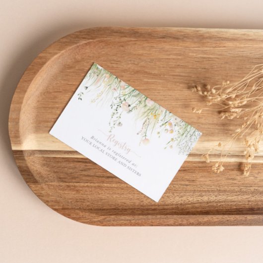 Greenery Boho Wildflower Wedding Gift Registry Informatiekaartje