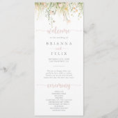 Greenery Boho Wildflower Wedding Program Programmakaart (Voorkant)