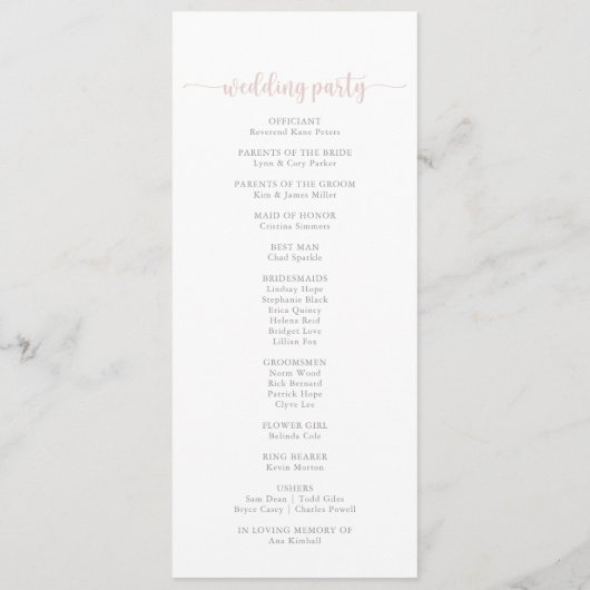 Greenery Boho Wildflower Wedding Program Programmakaart (Achterkant)
