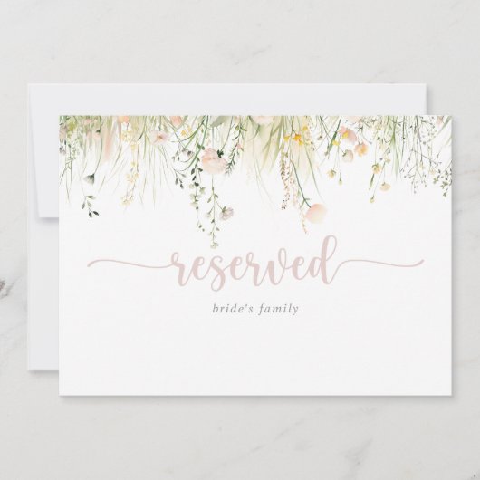 Greenery Boho Wildflower Wedding Reserved Sign (Voorkant)