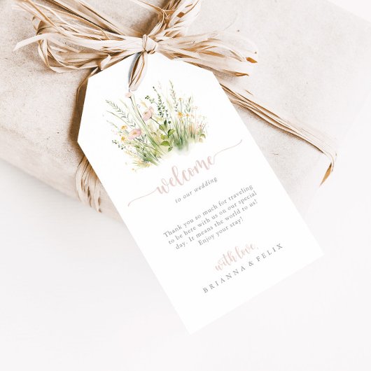 Greenery Boho Wildflower Wedding Welkom Gift Label Cadeaulabel