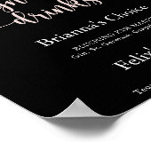 Greenery Boho Wildflower Zwarte Handtekening Drink Poster (Hoek)