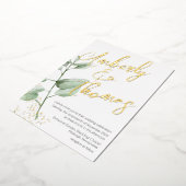 Greenery Bold Script Botanical Wedding Folie Uitnodiging (Gedraaid)