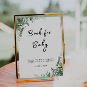 Greenery Book voor Baby Sign, Baby shower Kaart