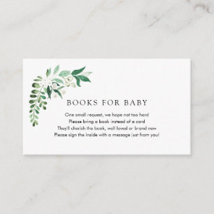 Greenery Books voor Baby-invoegkaart Informatiekaartje