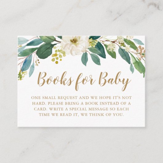 Greenery Books voor Baby Tussenvoegsel Kaart (Voorkant)