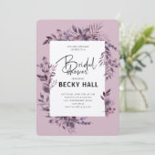 Greenery Border Bridal Shower Invitation Kaart (Staand voorkant)