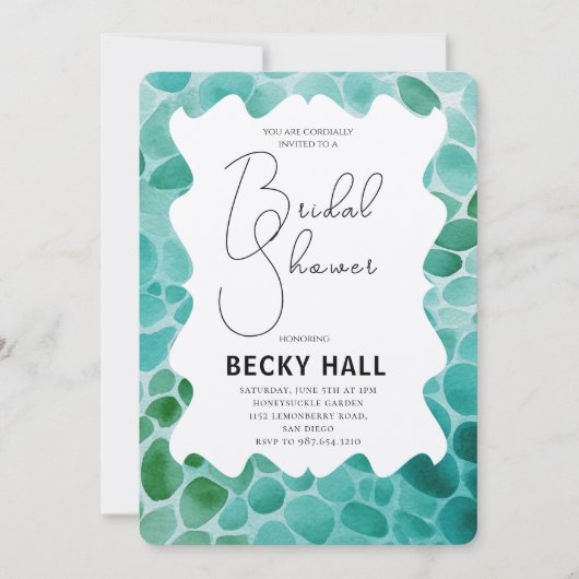 Greenery Border Bridal Shower Invitation Kaart (Voorkant)