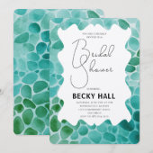 Greenery Border Bridal Shower Invitation Kaart (Voorkant / Achterkant)