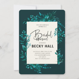 Greenery Border Bridal Shower Invitation Kaart