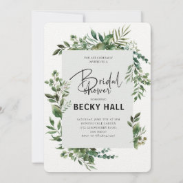 Greenery Border Bridal Shower Invitation Kaart