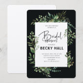 Greenery Border Bridal Shower Invitation Kaart (Voorkant / Achterkant)