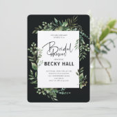 Greenery Border Bridal Shower Invitation Kaart (Staand voorkant)