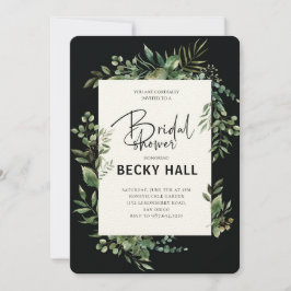 Greenery Border Bridal Shower Invitation Kaart