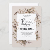 Greenery Border Bruids Douche Uitnodiging (Voorkant / Achterkant)