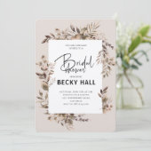 Greenery Border Bruids Douche Uitnodiging (Staand voorkant)