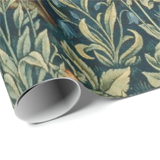 GREENERY, BOSBOUWDIEREN, fazant, vossen, groene bl Cadeaupapier (Rol Hoek)