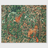GREENERY, BOSBOUWDIEREN, fazant, vossen, groene bl Cadeaupapier (Vlak)