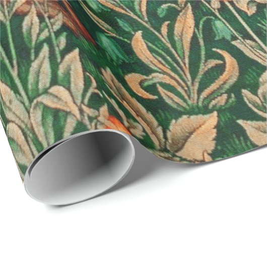 GREENERY, BOSBOUWDIEREN, fazant, vossen, groene bl Cadeaupapier (Rol Hoek)