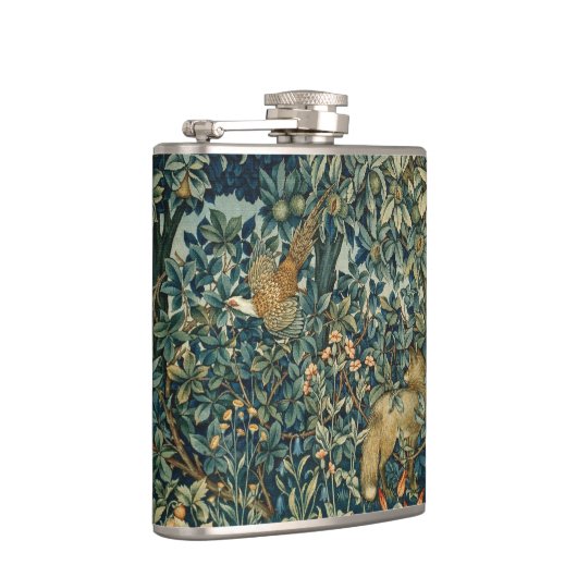 GREENERY, BOSBOUWDIEREN, fazant, vossen, groene bl Heupfles (Rechts)