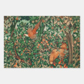 GREENERY, BOSBOUWDIEREN, fazant, vossen, groene bl Inpakpapier Vel (Voorkant 3)