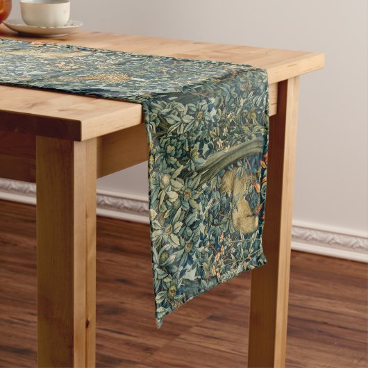 GREENERY, BOSBOUWDIEREN, fazant, vossen, groene bl Korte Tafelloper (Voorbeeld)