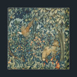 GREENERY, BOSBOUWDIEREN, fazant, vossen, groene bl Magneet<br><div class="desc">Digitale uitwerking door Bulgan Lumini van William Morris.tapestry.</div>