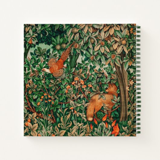 GREENERY, BOSBOUWDIEREN, fazant, vossen, groene bl Notitieboek (Achterkant)