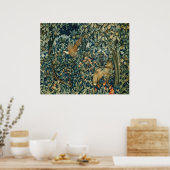 GREENERY, BOSBOUWDIEREN, fazant, vossen, groene bl Poster (Keuken)