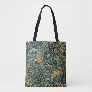 GREENERY, BOSBOUWDIEREN, fazant, vossen, groene bl Tote Bag