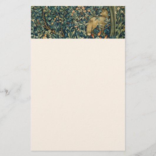 GREENERY,BOSBOUWDIEREN Fox,fazant,groene bloemen Briefpapier (Achterkant)
