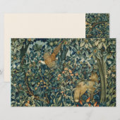 GREENERY,BOSBOUWDIEREN Fox,fazant,groene bloemen Briefpapier (Voorkant / Achterkant)