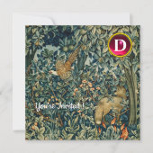 GREENERY,BOSBOUWDIEREN Fox,fazant,groene bloemen Kaart (Voorkant)