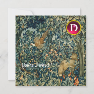 GREENERY,BOSBOUWDIEREN Fox,fazant,groene bloemen Kaart