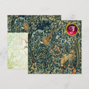 GREENERY,BOSBOUWDIEREN Fox,fazant,groene bloemen Kaart