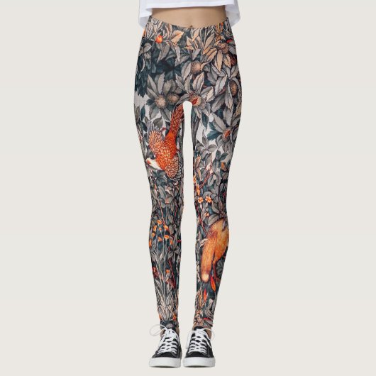 GREENERY, BOSSTE DIEREN, fazant, rode vos, Florenz Leggings (Voorkant)