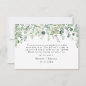 Greenery Botanic Eucaliptus Weddenschap Hartelijk Bedankkaart (Achterkant)