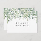 Greenery Botanic Eucaliptus Weddenschap Hartelijk Bedankkaart (Voorkant / Achterkant)