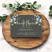 Greenery Botanic Script Sweet 16 Folie Invitation Folie Uitnodiging