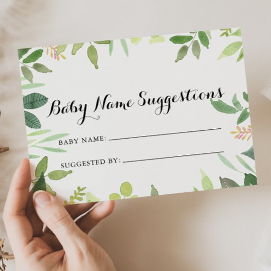 Greenery Botanical Baby Name Suggestions Kaart