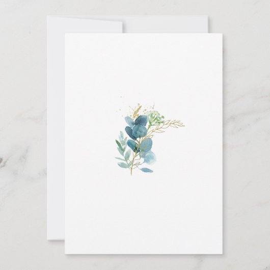 Greenery Botanical Baby shower Invitation Boy Kaart (Achterkant)