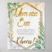 Greenery Botanical Baby shower Mimosa Bar Sign Poster (Voorkant)
