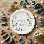 Greenery Botanical Baby shower Papieren Bordje<br><div class="desc">Dit object komt overeen met ons collectie Greenery Baby shower.</div>