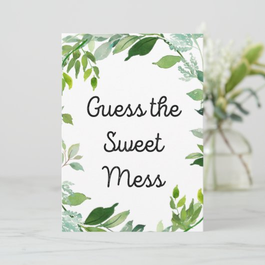 Greenery Botanical Baby shower Sign 5x7" Grootte Kaart (Staand voorkant)