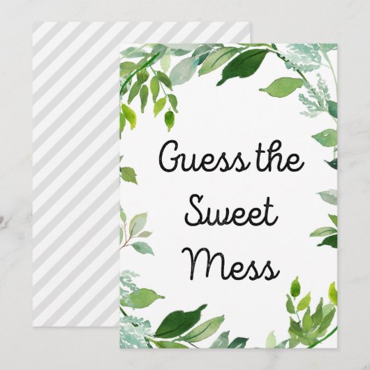 Greenery Botanical Baby shower Sign 5x7" Grootte Kaart (Voorkant / Achterkant)